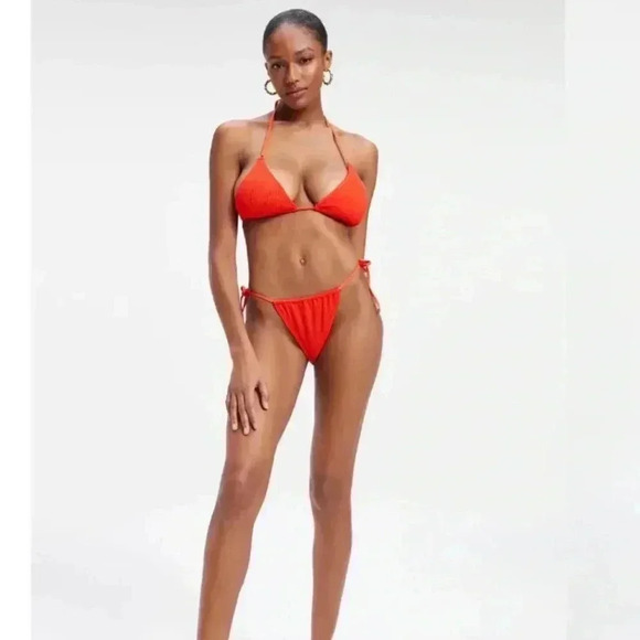Good American Tiny Toes Hot Coral womens bikini bottoms size 2 (medium) NWT - Picture 2 of 7